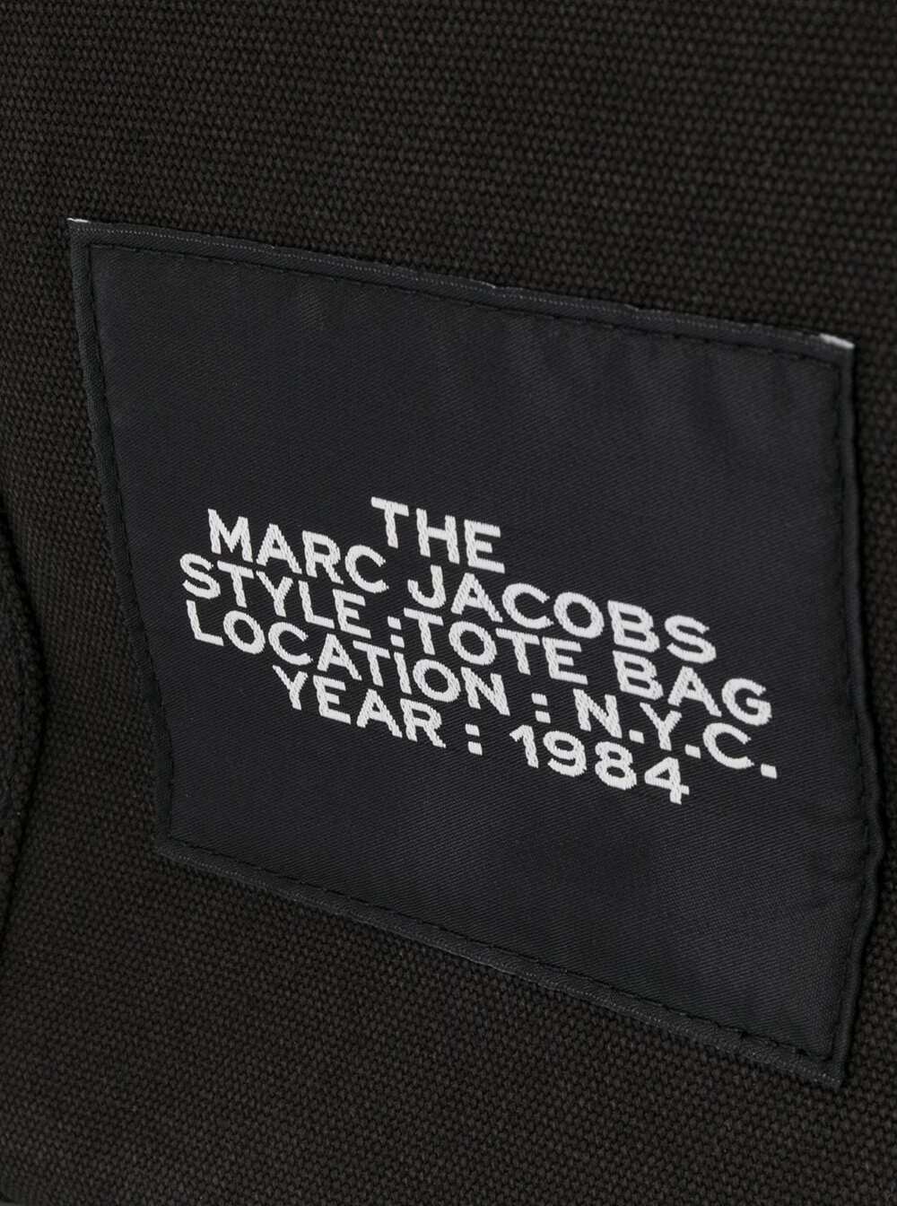 Marc Jacobs Women 'The Large Tote' Black Tote Bag With Contrast Logo Print In Cotton Women