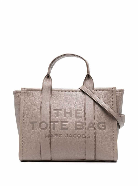 Marc Jacobs Women The Tote Bag Medium With Hammered Leather Logo Beige Women