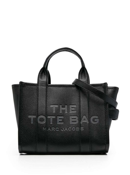 Marc Jacobs Women 'The Mini Tote Bag' Black Bag With Logo In Hammered Leather Women
