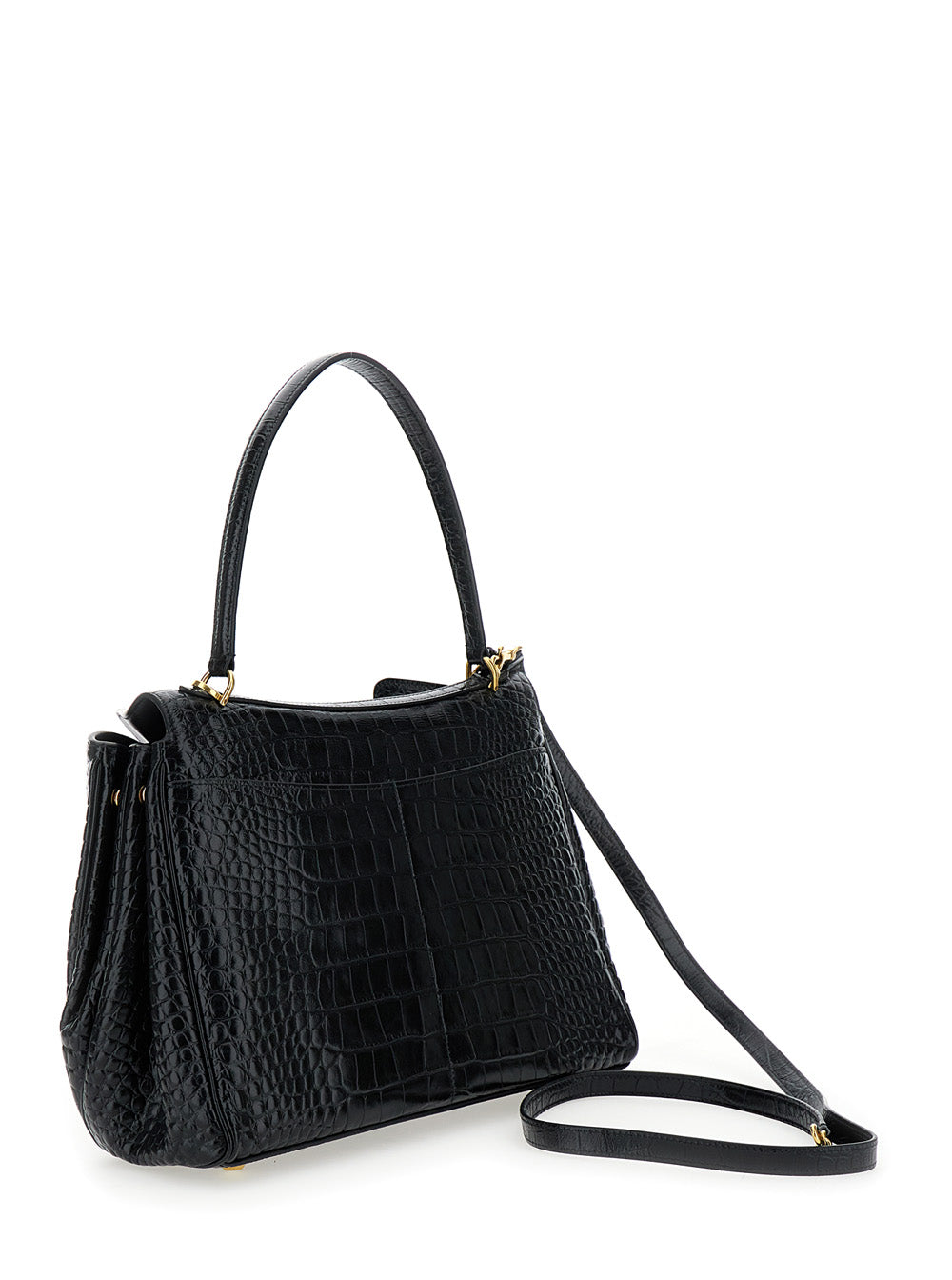 Balenciaga Women Handbag 'Rodeo' With Removable Shoulder Strap In Black Leather For Women