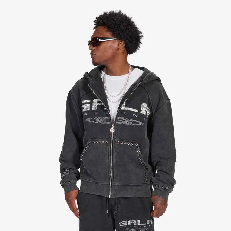 Gala Original Harpy Grommet Hoodie - Washed Black