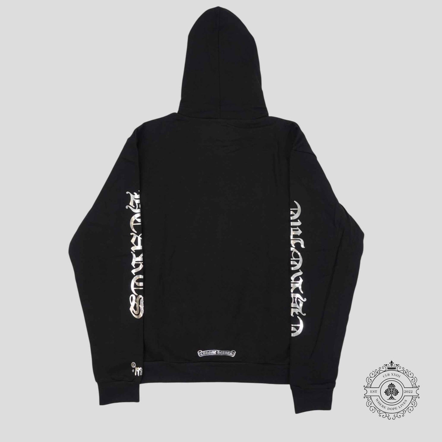 Chrome Hearts 1988 Vertical Logo Hoodie in Black/Silver