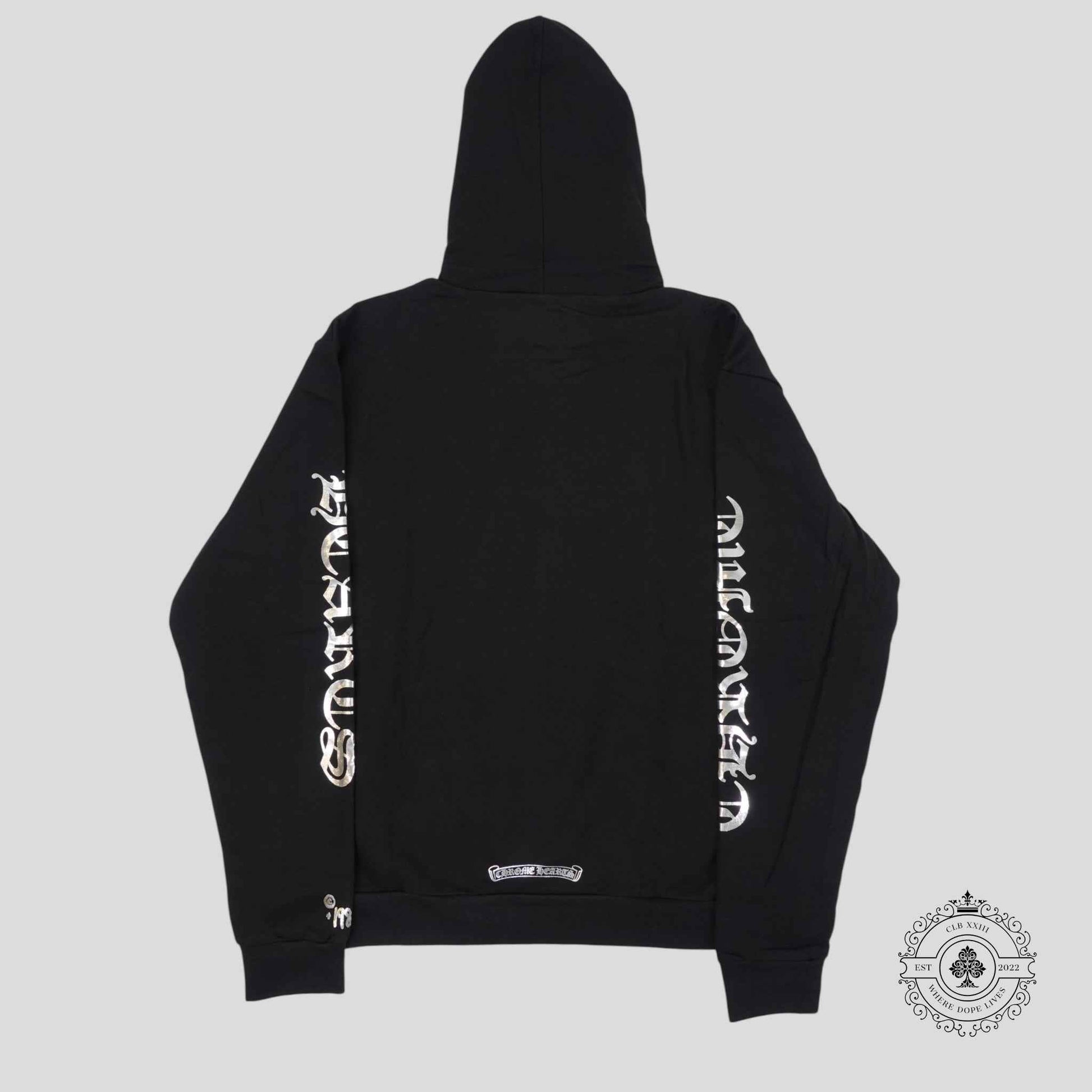 Chrome Hearts 1988 Vertical Logo Hoodie in Black/Silver