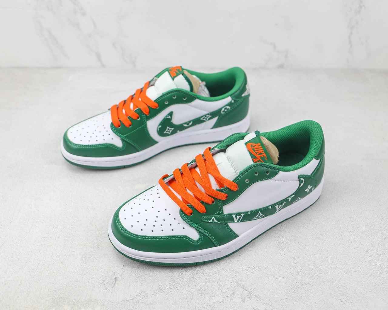 Custom Jordan 1 Low x LV DM7866 885 - Stylish Grey Sneakers SneakerNational