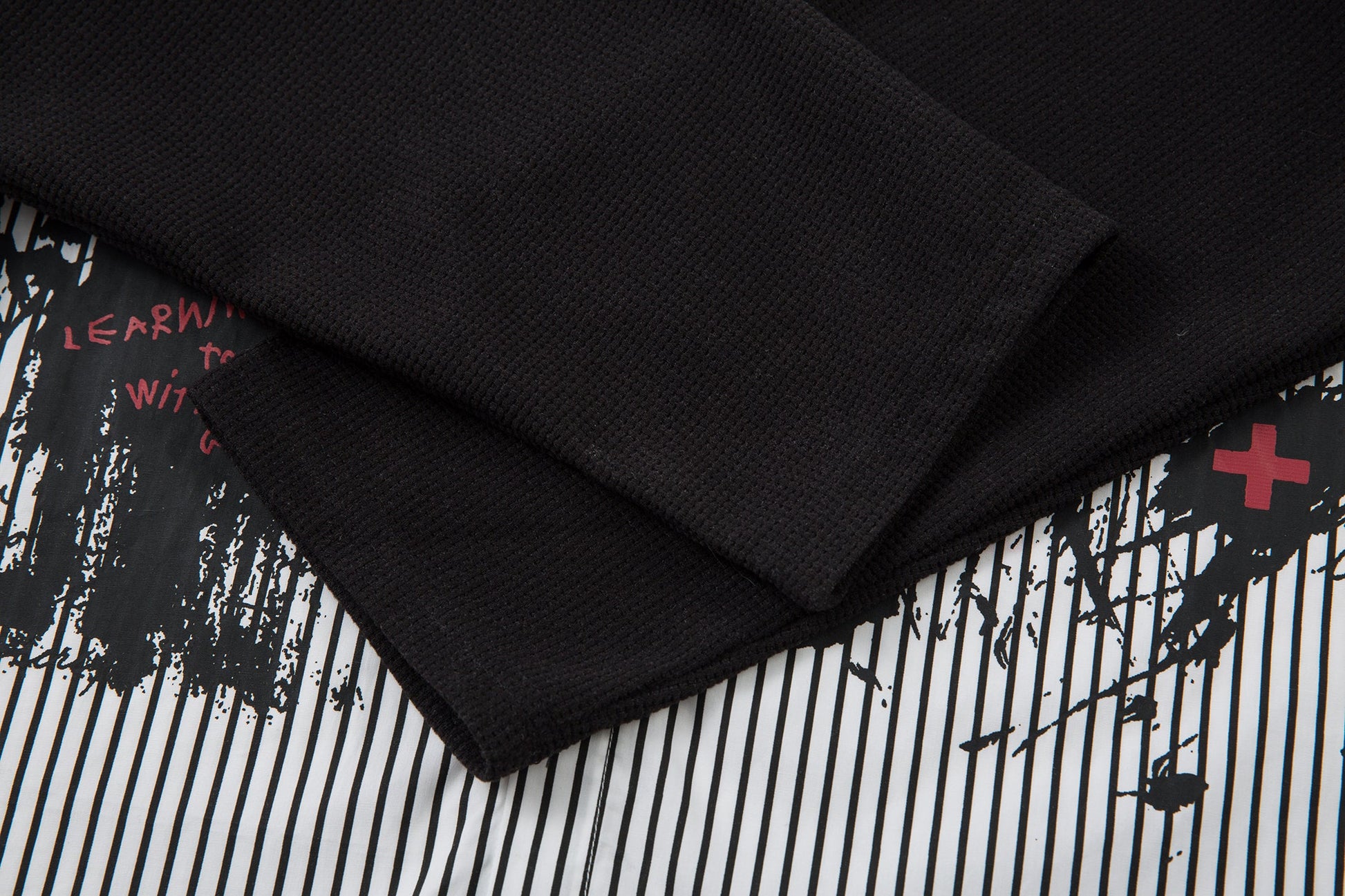 Graffiti Print Layered | Striped Sweatshirt - Luxuryurbanwear