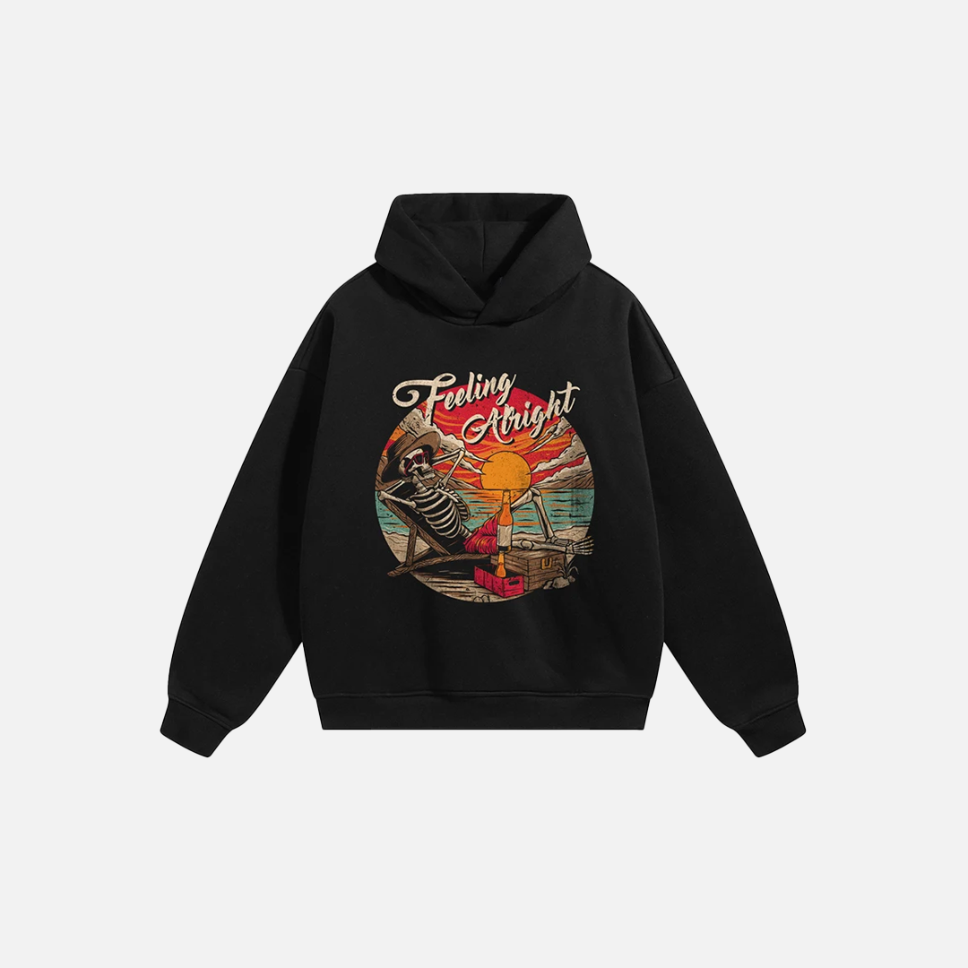 Y2K Skull Skeleton Funny Graphic Casual Hoodie - Luxuryurbanwear
