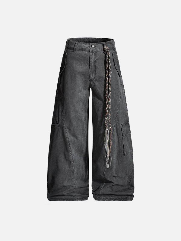 Y2K Wasteland Style Wide Leg Cargo Pants - Luxuryurbanwear