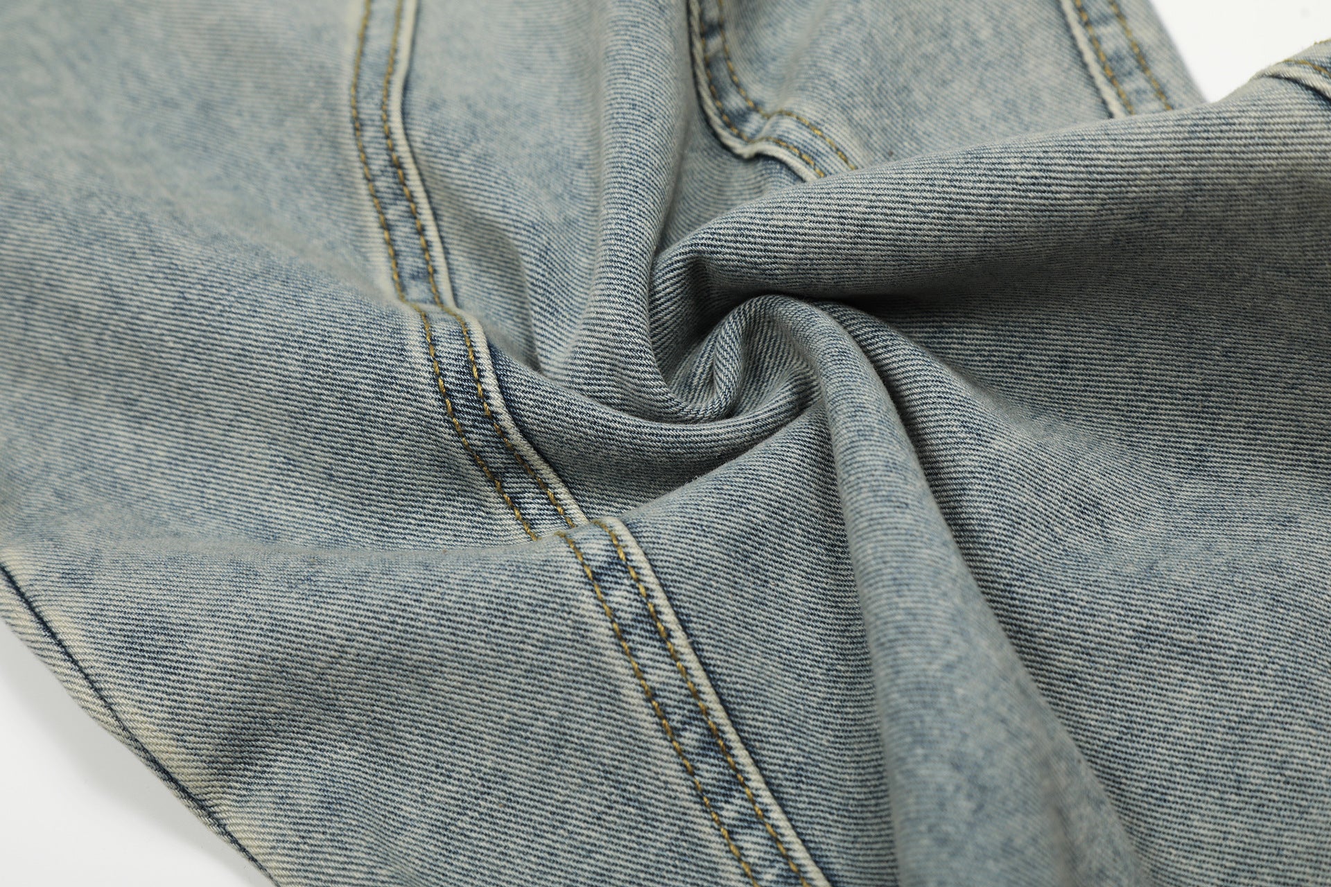 Denim Retro Belt Detail | Patchwork Barrel Jeans - Luxuryurbanwear