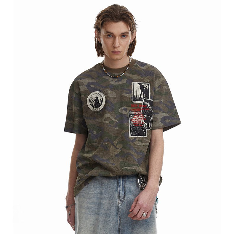 Collage Camouflage T-Shirt - Distorted Tactical Graphic Tee | LuxuryUrbanwear - Luxuryurbanwear