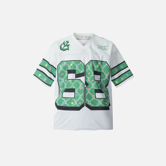 Y2K Oversized Vintage Star Chain Mesh Sport T-Shirt - Luxuryurbanwear