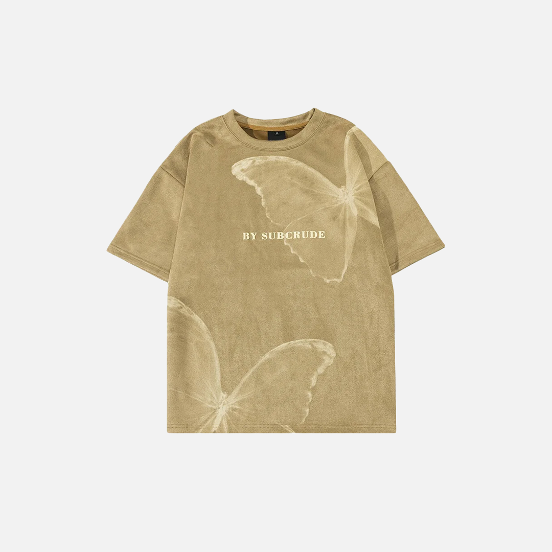 Y2K Butterfly Graphic Hip Hop Short Sleeve T-Shirt - Luxuryurbanwear