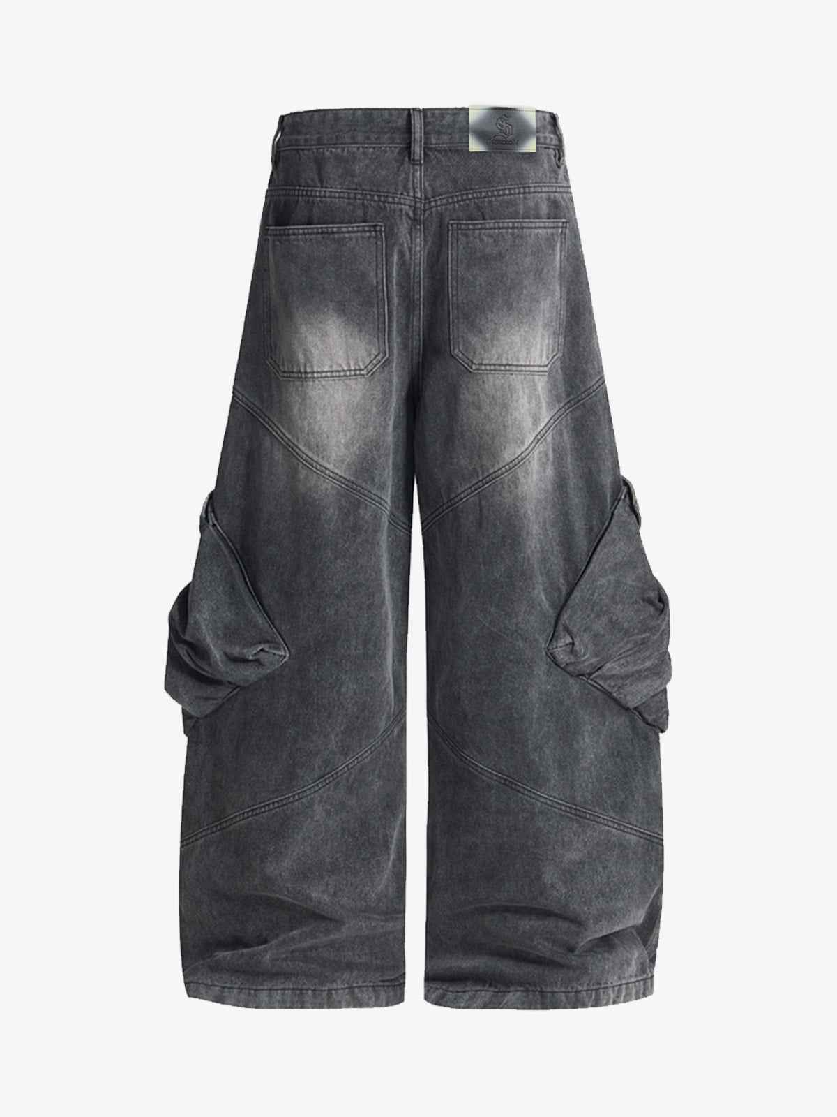 Vintage Washed Multi Pocket Cargo Jeans