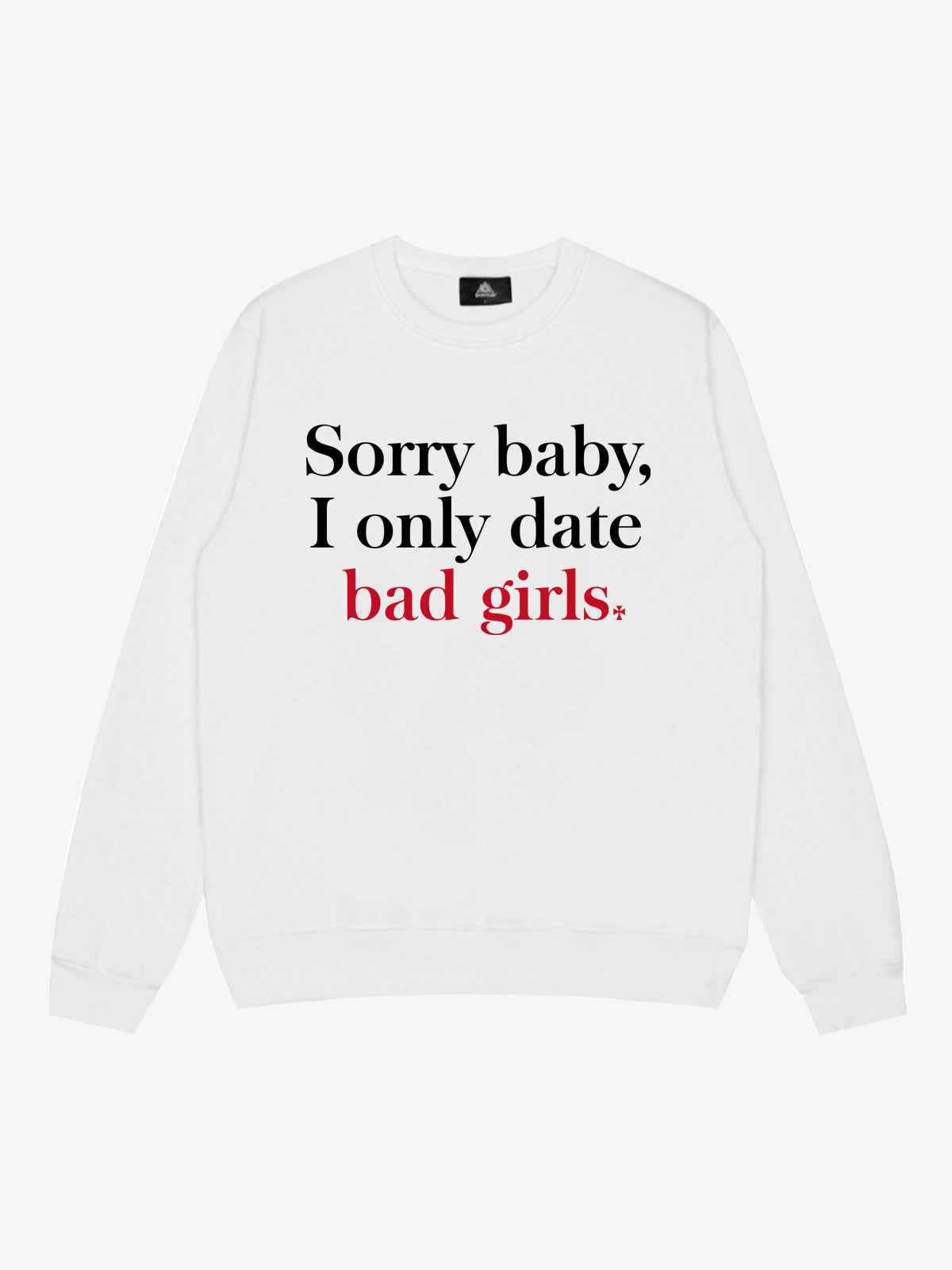 Street Contrast Design Slogan Print Round Neck Sweatshirt