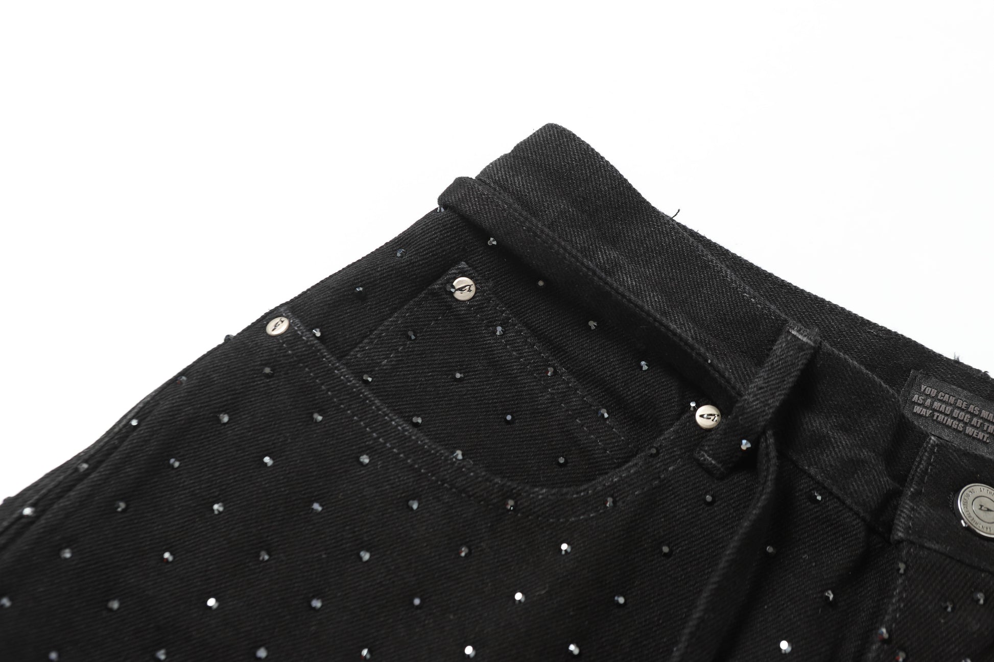 Rhinestone Frayed | Denim Shorts - Luxuryurbanwear