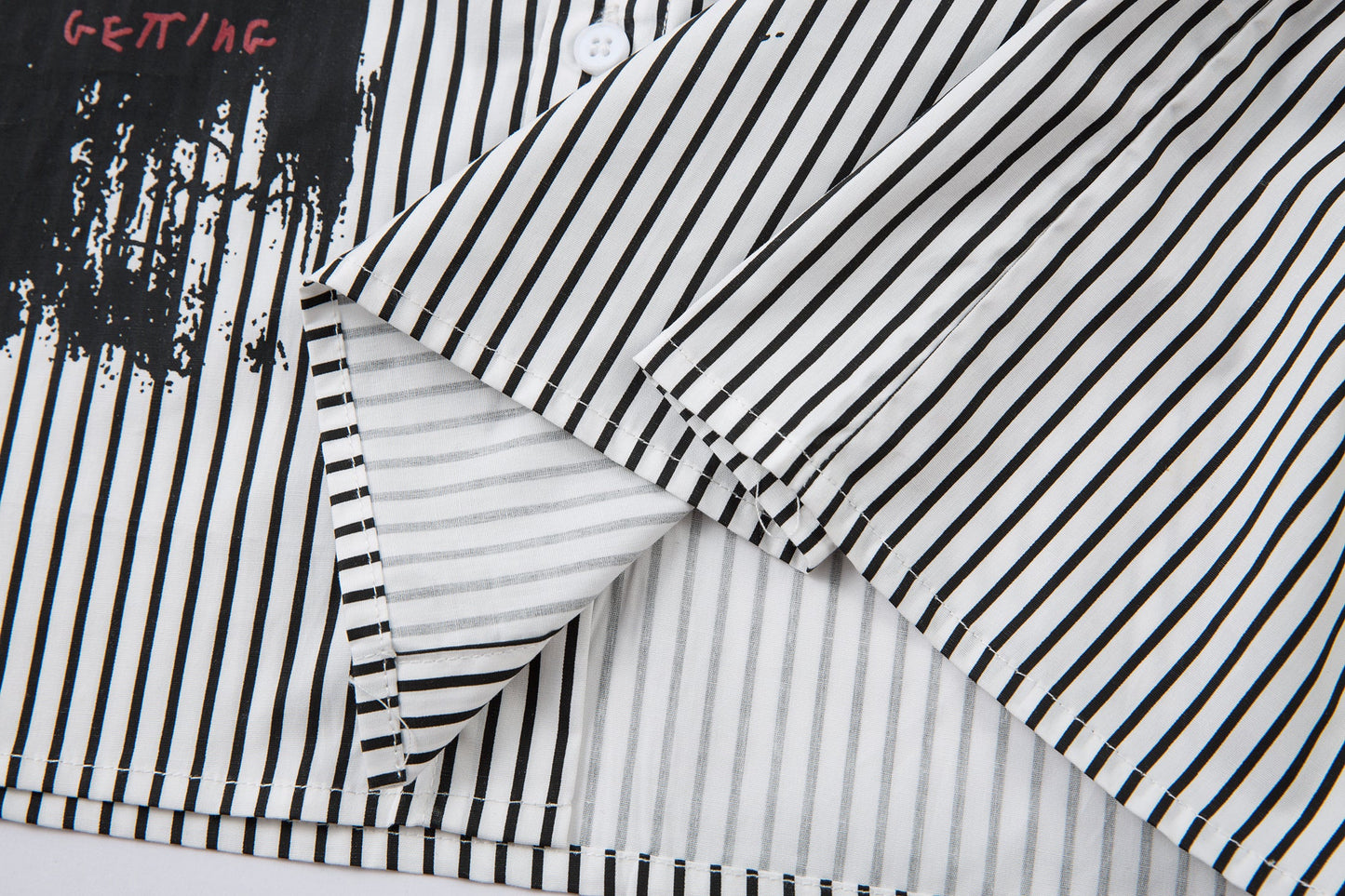 Graffiti Print Layered | Striped Sweatshirt - Luxuryurbanwear