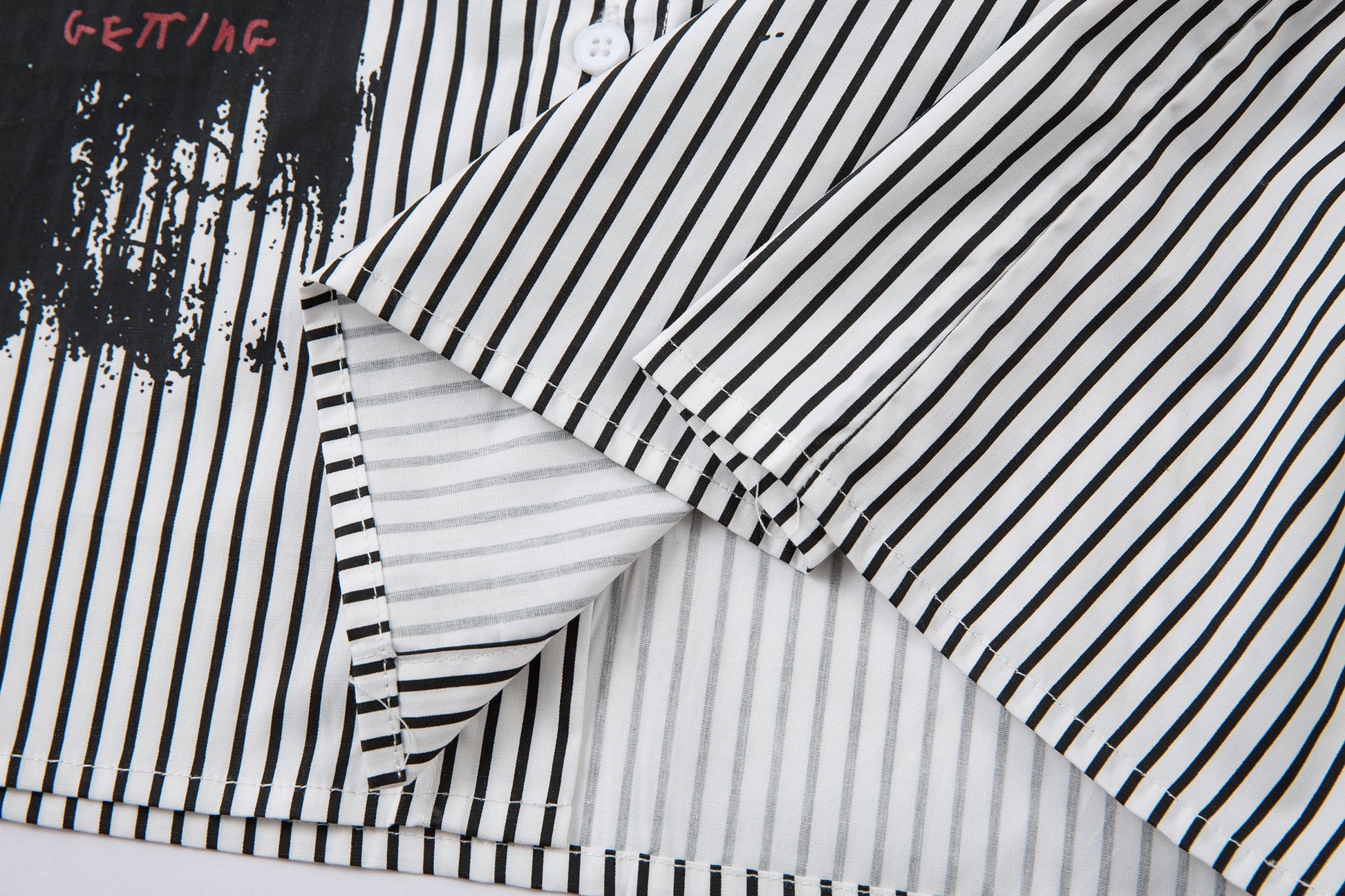 Graffiti Print Layered | Striped Sweatshirt - Luxuryurbanwear