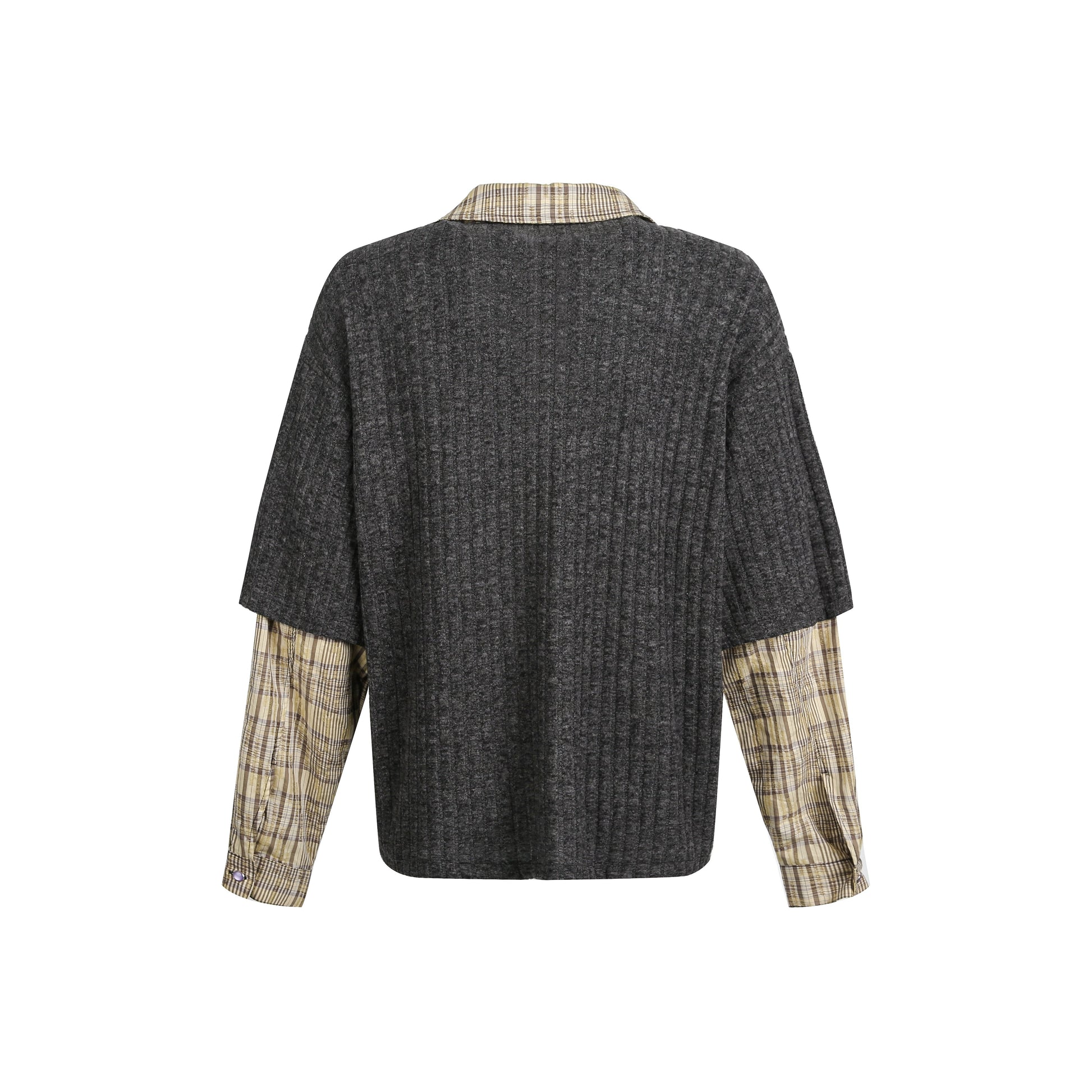 Vintage Plaid Teddy | V-Neck Sweatshirt - Luxuryurbanwear