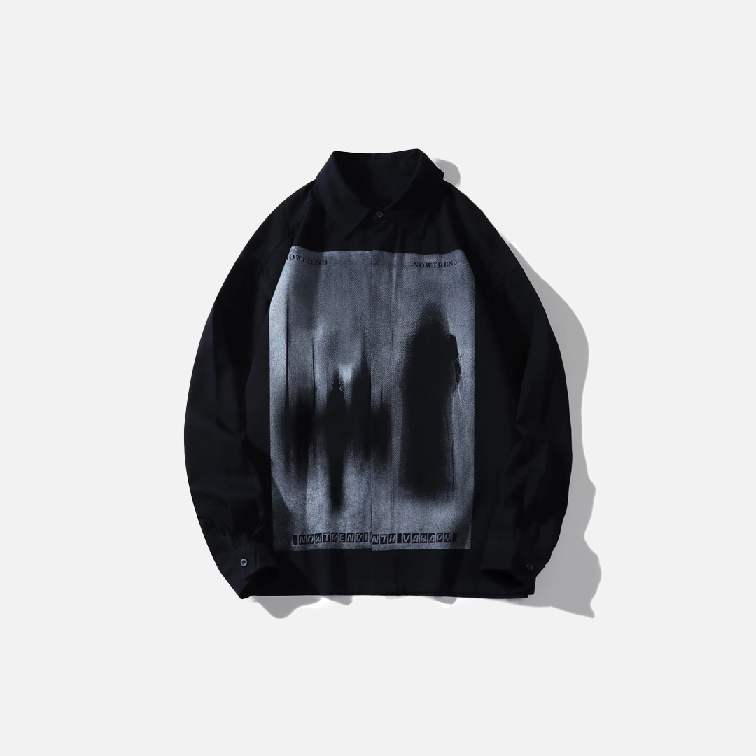 Retro High Quality Print Couple Long Sleeve Shirt - Luxuryurbanwear