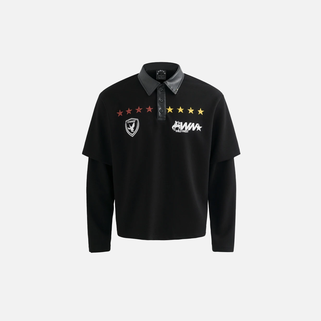 Stylish Trendy American Sports Polo Long Sleeve T-Shirt - Luxuryurbanwear