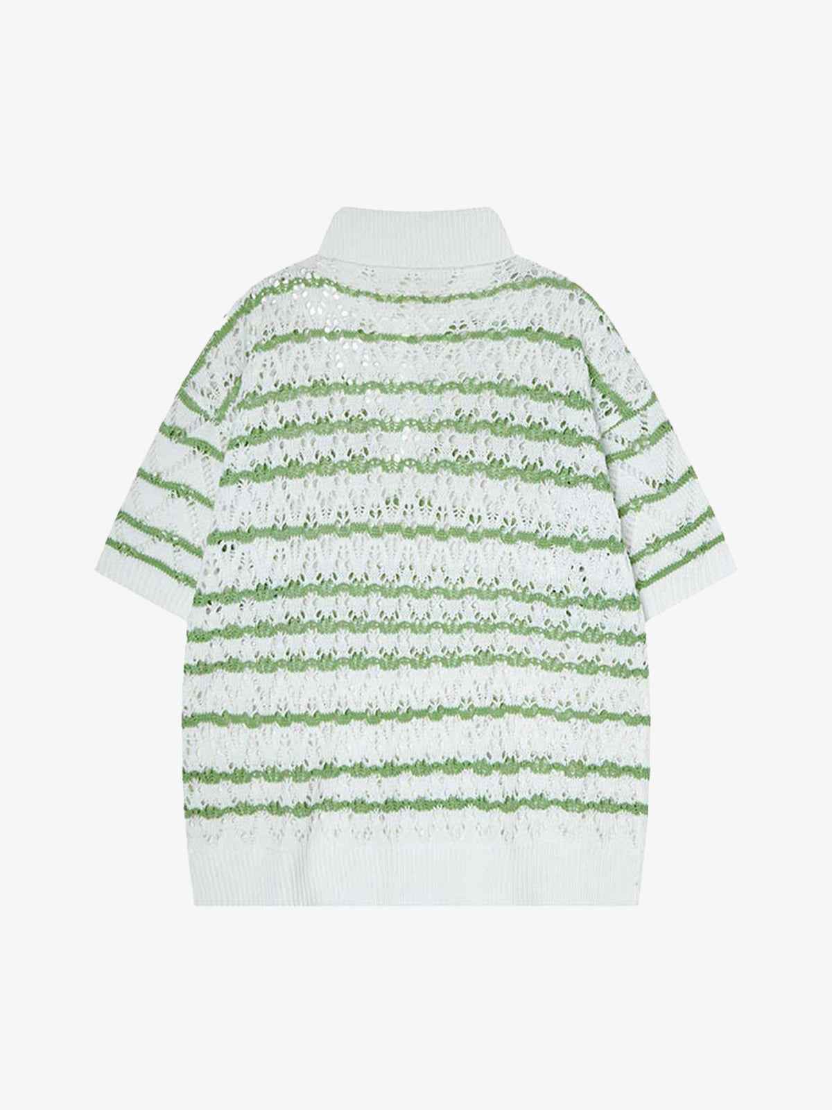 Retro Open-Knit Polo Shirt