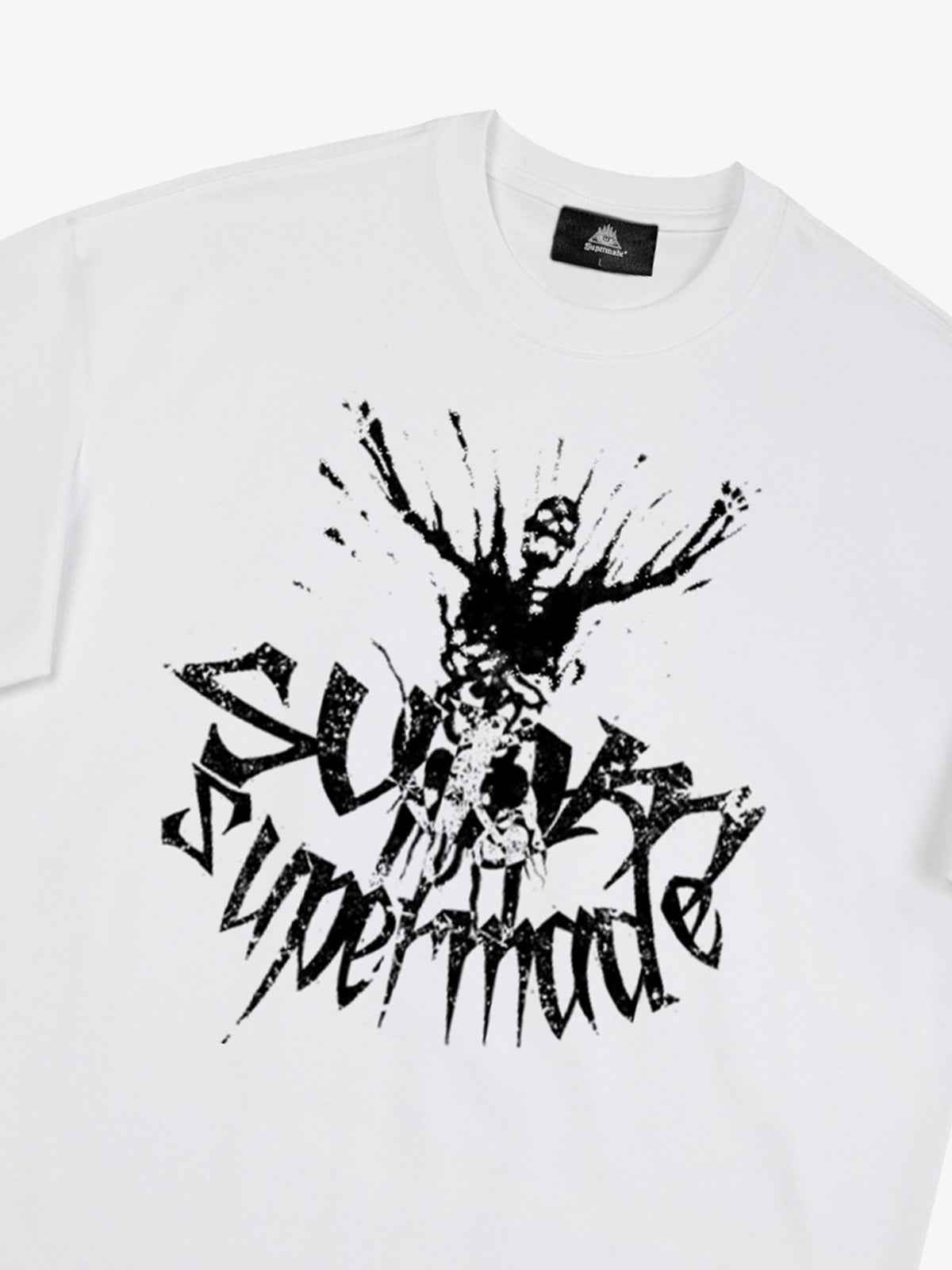 Gothic Skull Distressed Letter T-Shirt