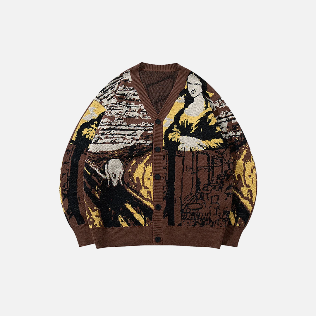 Lightweight Oversized Vintage Knit Classic Cardigan - Luxuryurbanwear