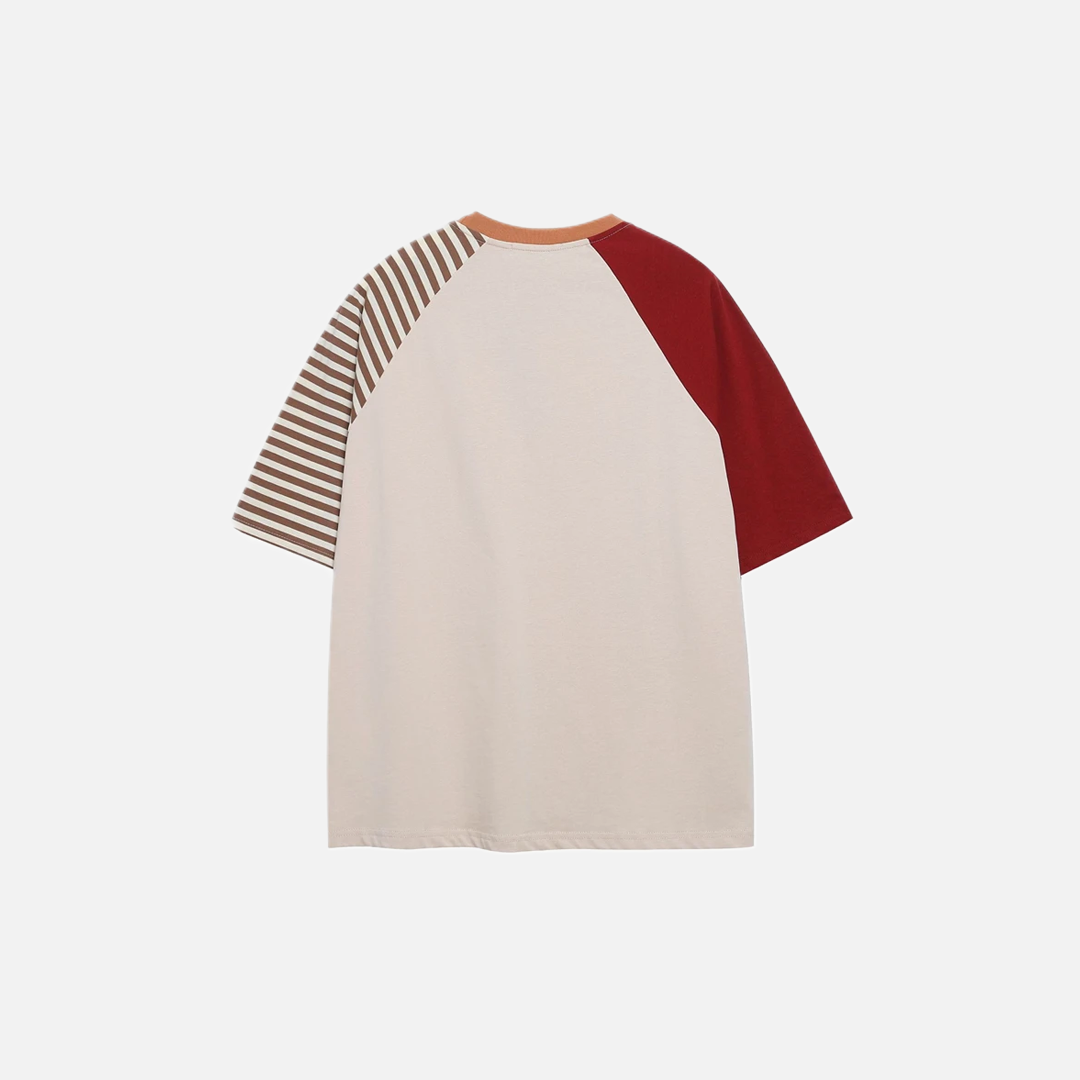 Elevated Cat Patchwork Casual Short Sleeve T-Shirt - Luxuryurbanwear