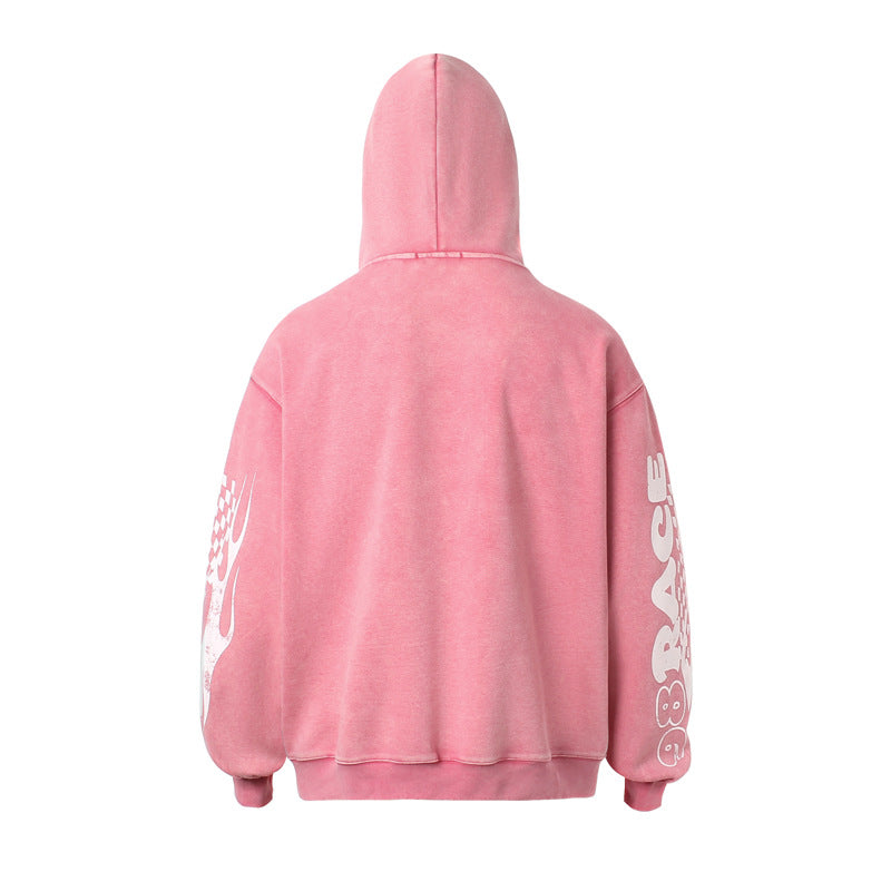 Washed Racing | Zip Up Hoodie - Luxuryurbanwear