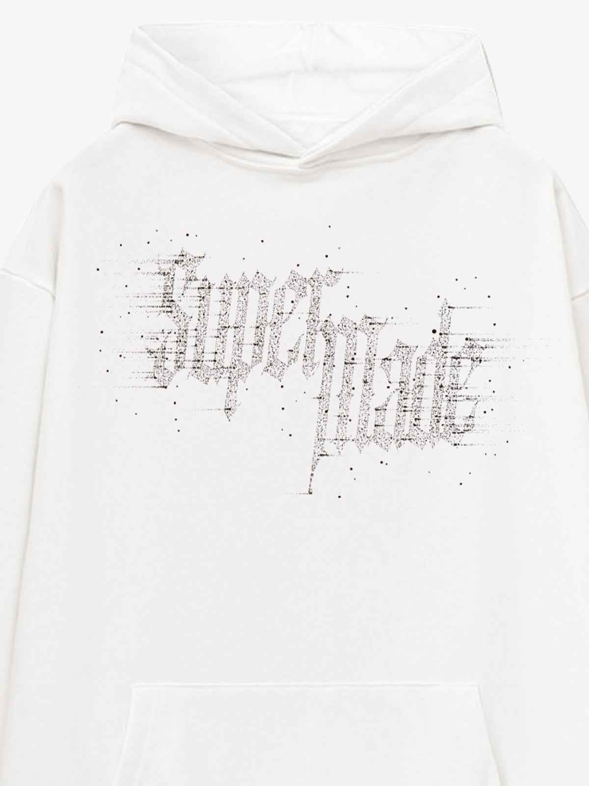 Rhinestone Distressed Letter Graphic Hoodie