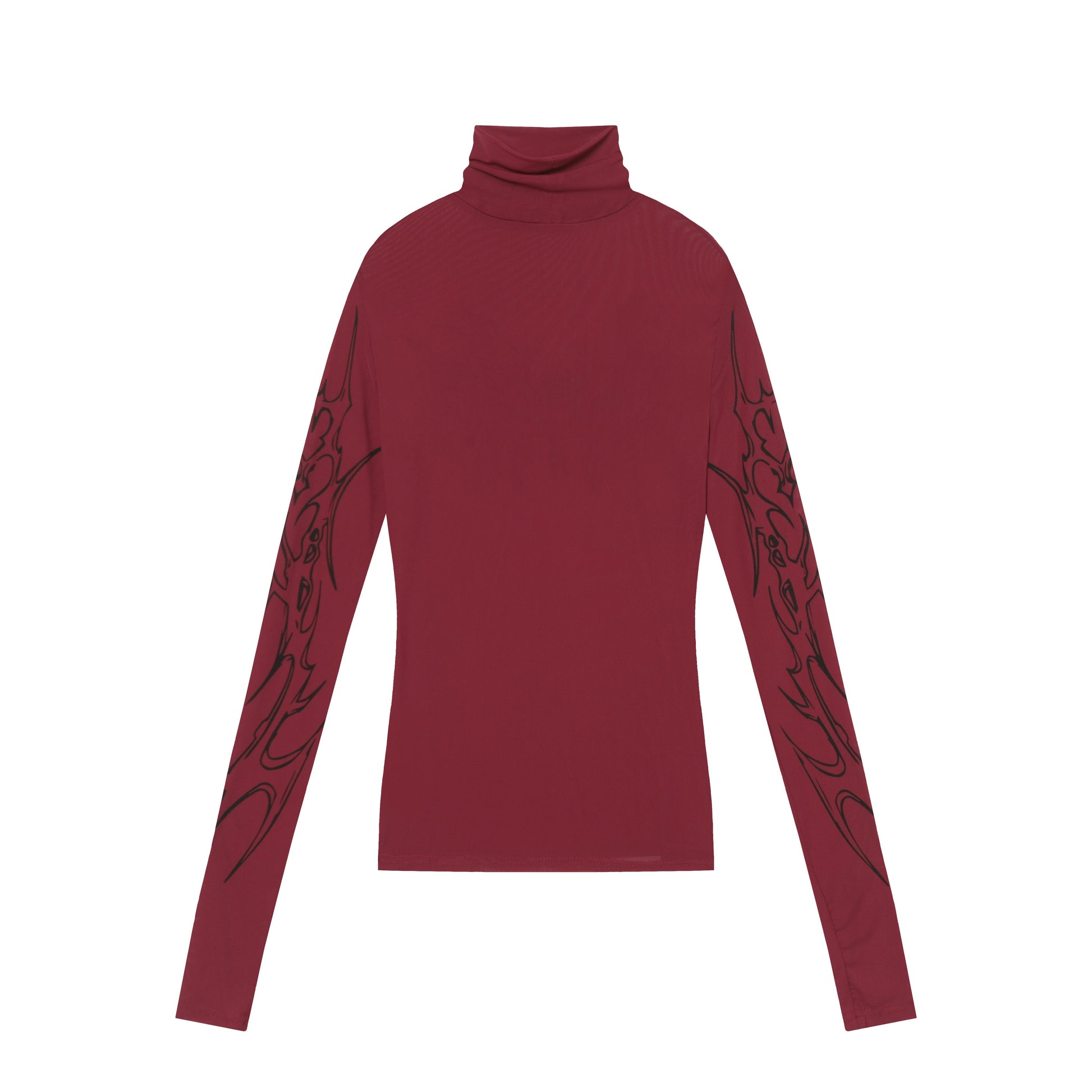 Streetwear Gothic Print | Turtleneck Sweatshirt - Luxuryurbanwear