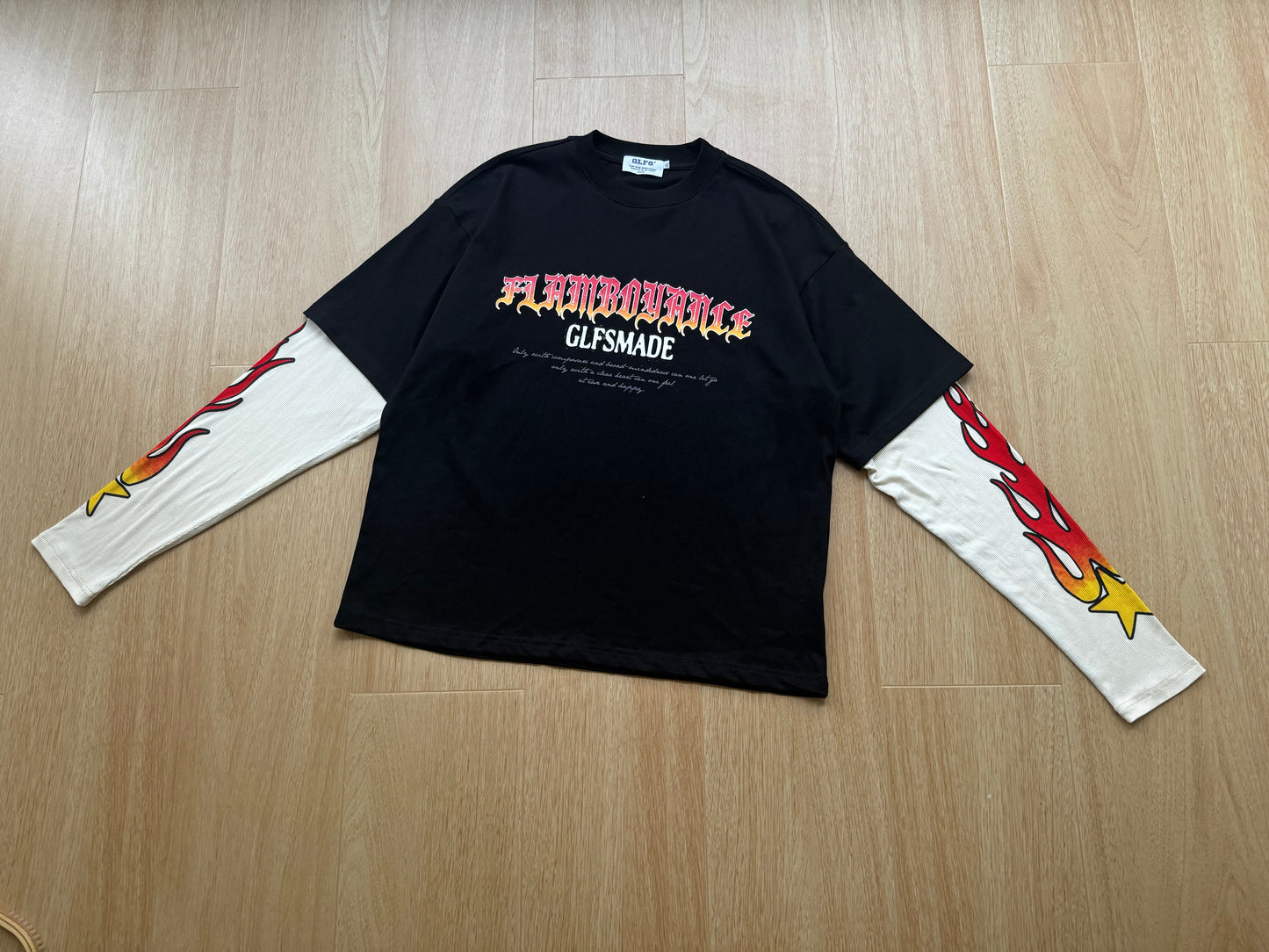 Vintage Flame Letter | Contrast Sweatshirt - Luxuryurbanwear