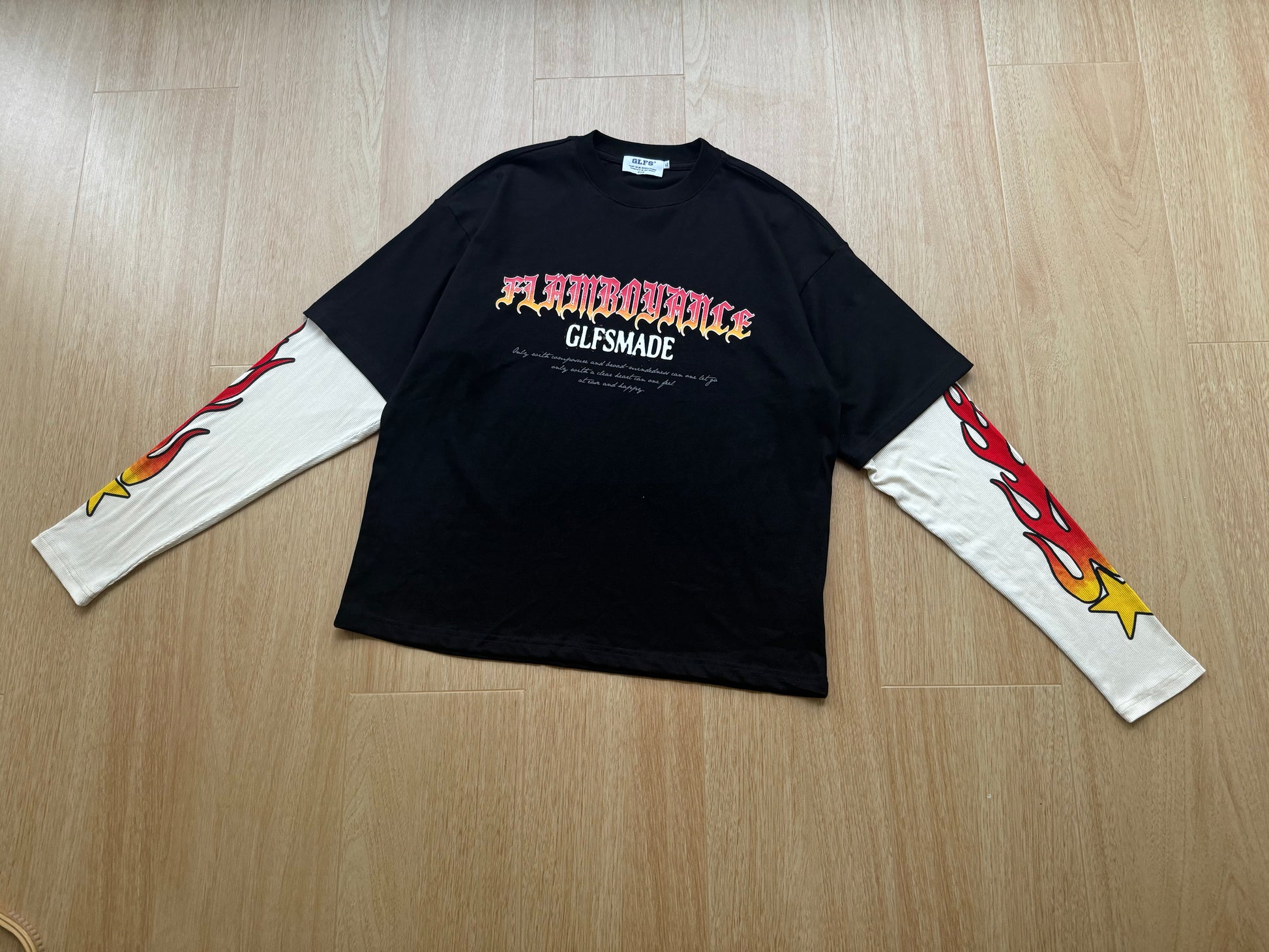 Vintage Flame Letter | Contrast Sweatshirt - Luxuryurbanwear