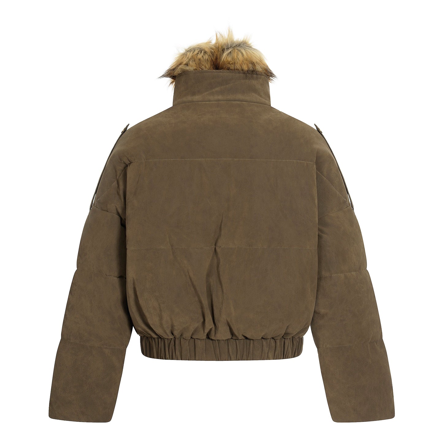 Nordic Trail | Faux Suede Puffer with Fur Lining - Luxuryurbanwear