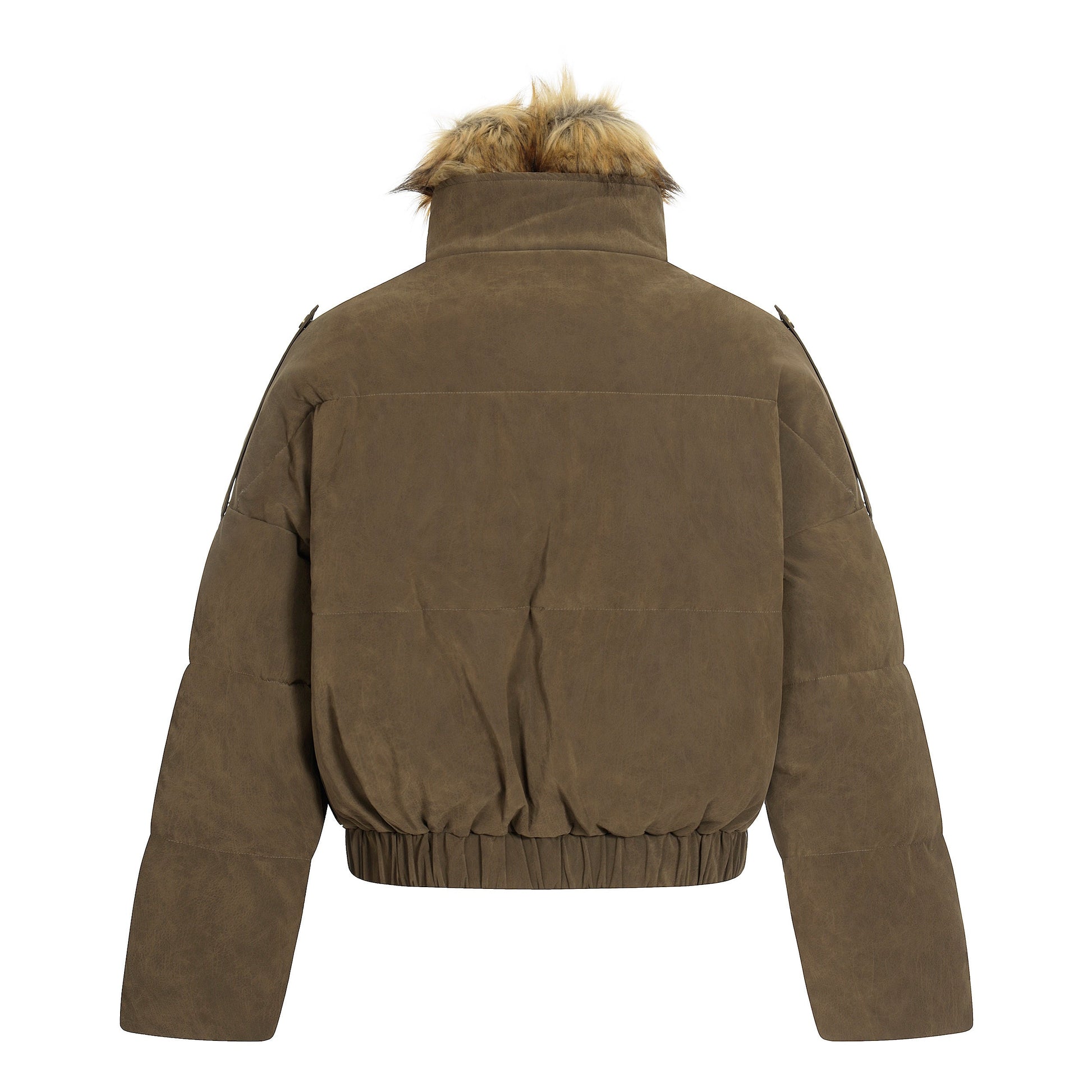 Nordic Trail | Faux Suede Puffer with Fur Lining - Luxuryurbanwear