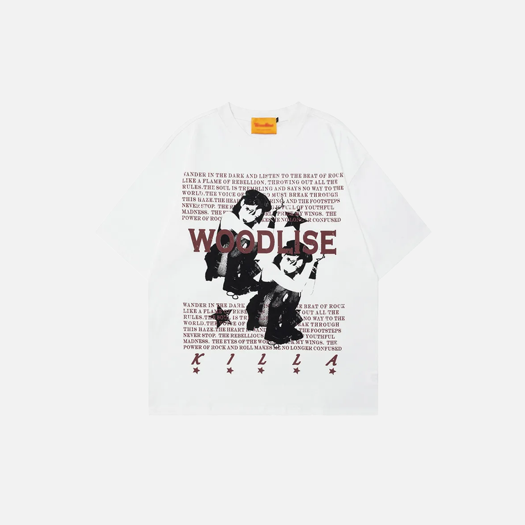 Y2K Vintage Portrait Print Loose Crew T-Shirt - Luxuryurbanwear