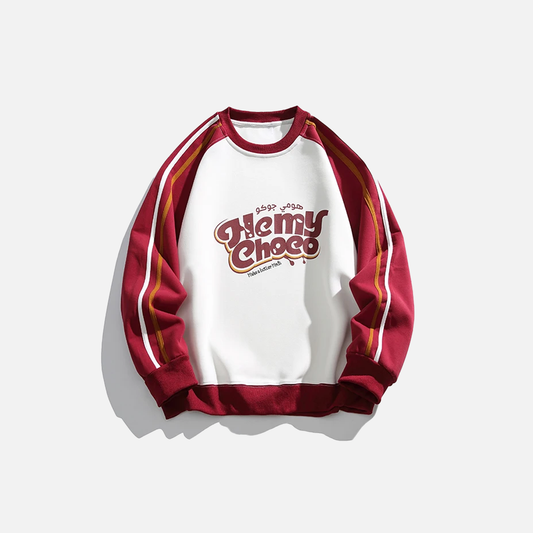 Fashionable Oversized Patchwork Letter Print Sport Sweatshirt - Luxuryurbanwear