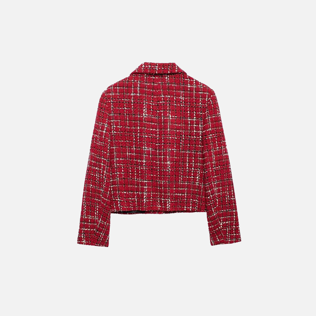 Vintage Red Turn-Down Collar Lapel Jacket - Luxuryurbanwear
