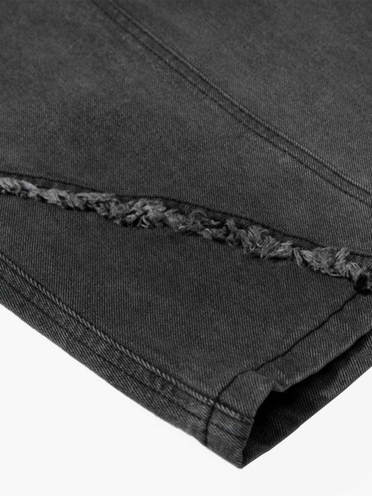 Retro Washed Distressed Deconstructed Patchwork Barrel Jeans