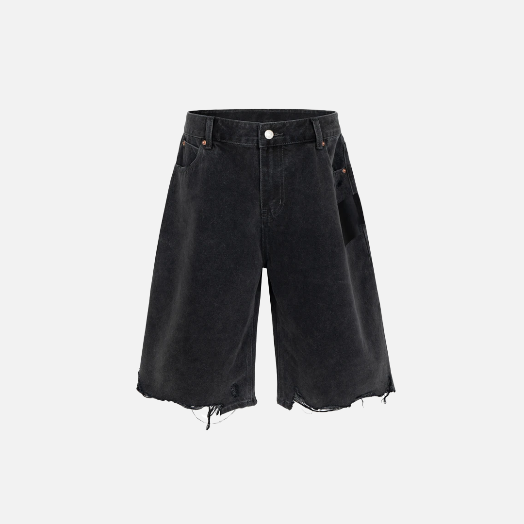 Summer Streetwear Oversized Distressed Denim Short - Luxuryurbanwear