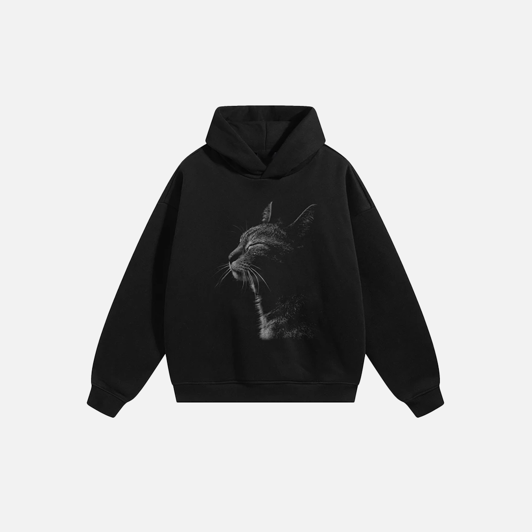 Animal Meditation Cat Graphic Hoodie - Luxuryurbanwear