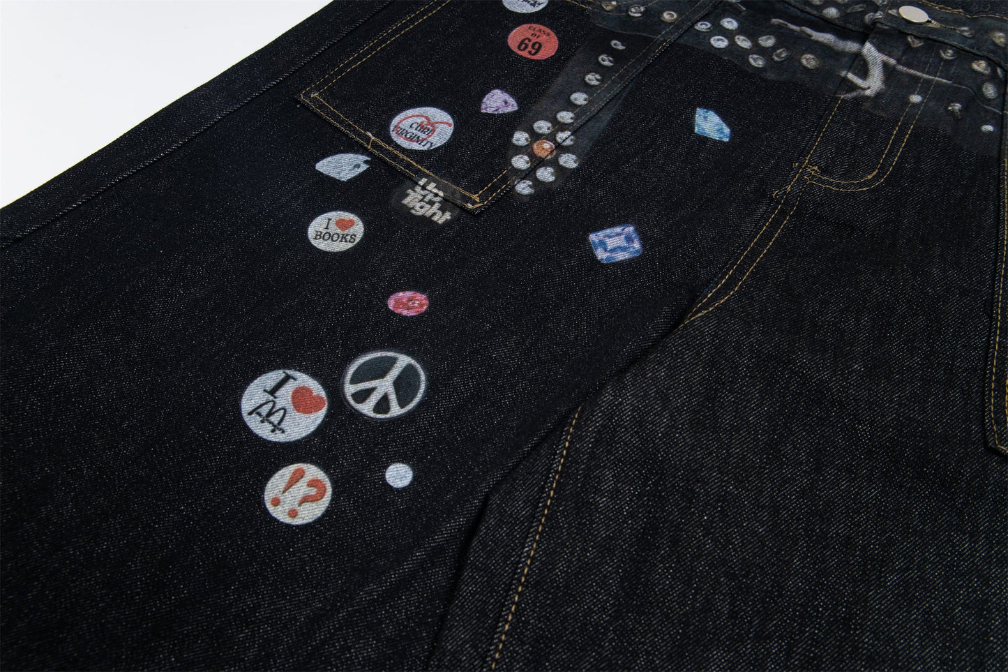 Studded Patchwork | Denim Jeans - Luxuryurbanwear
