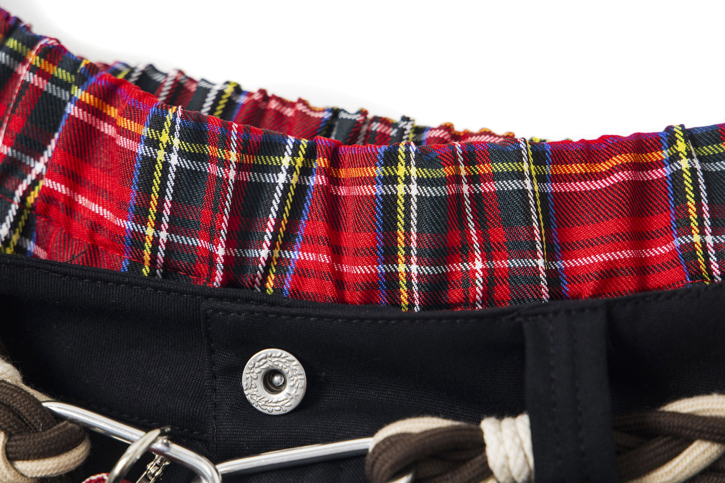 Plaid Waist Detail | Cargo Pants - Luxuryurbanwear