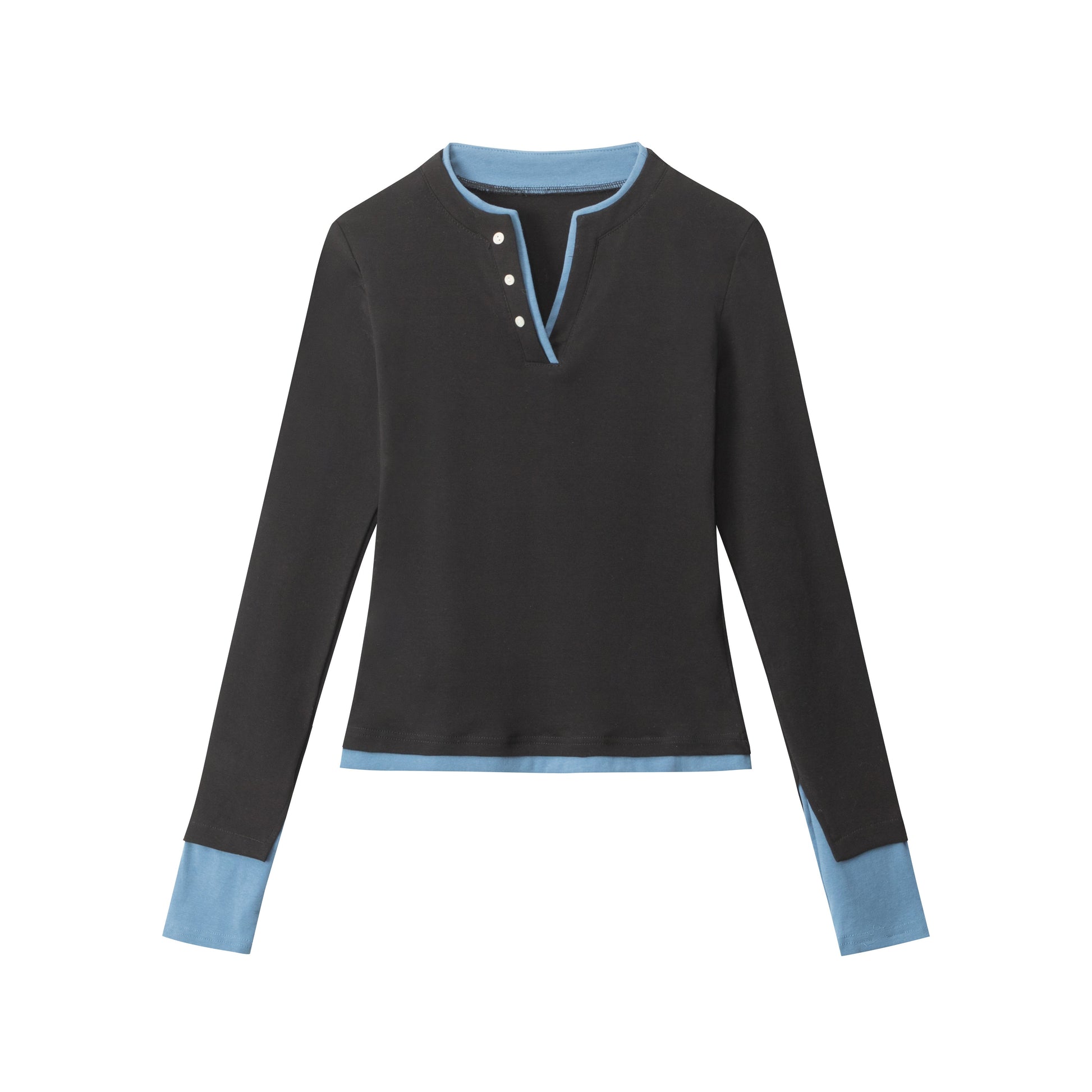 CONTRAST EDGE | Color-Trim Henley Duo - Luxuryurbanwear
