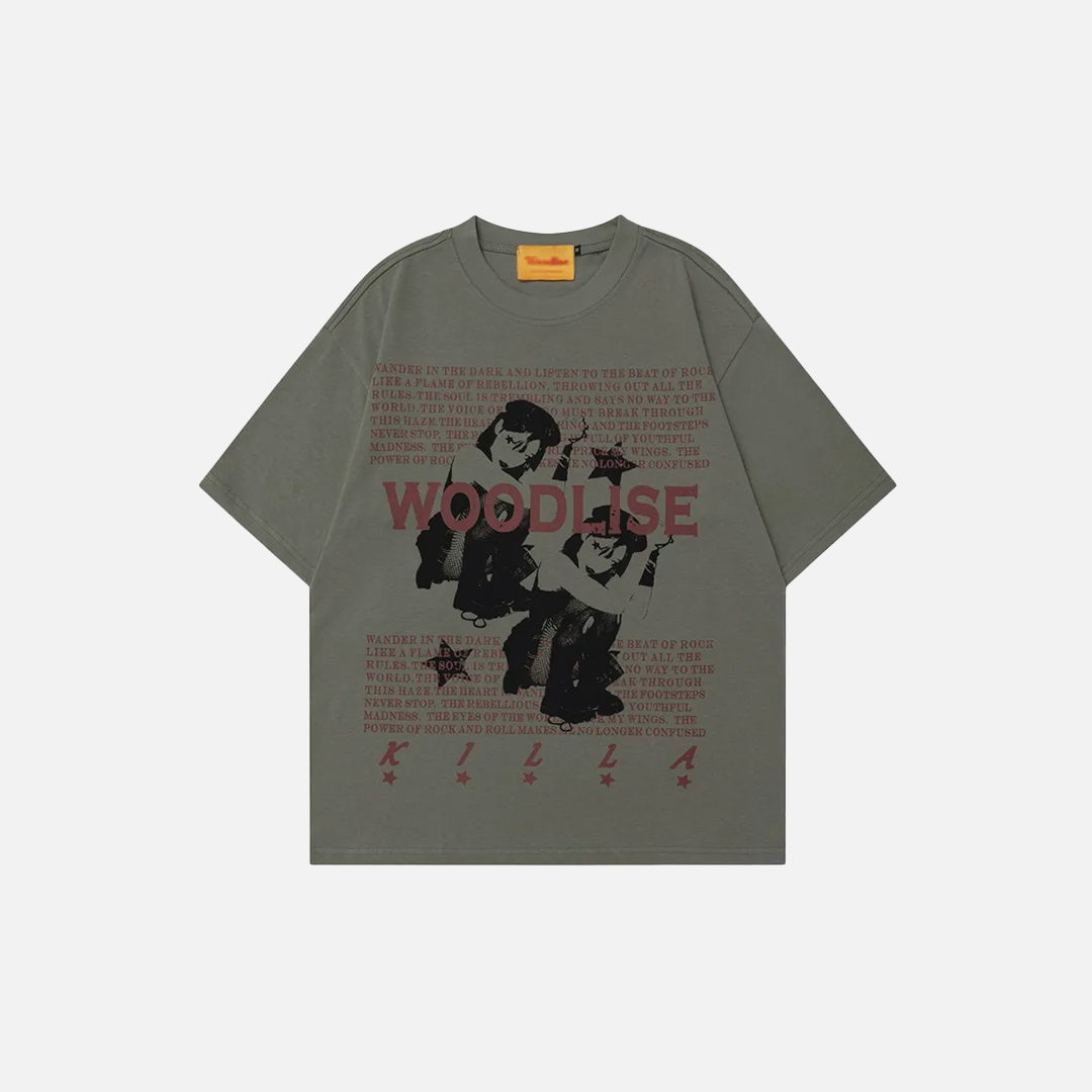 Y2K Vintage Portrait Print Loose Crew T-Shirt - Luxuryurbanwear