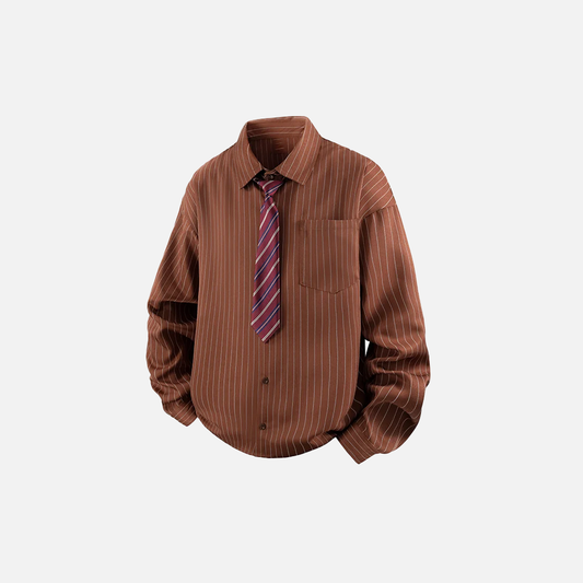 Stylish Striped Pocket Designer Long Sleeve Shirt - Luxuryurbanwear