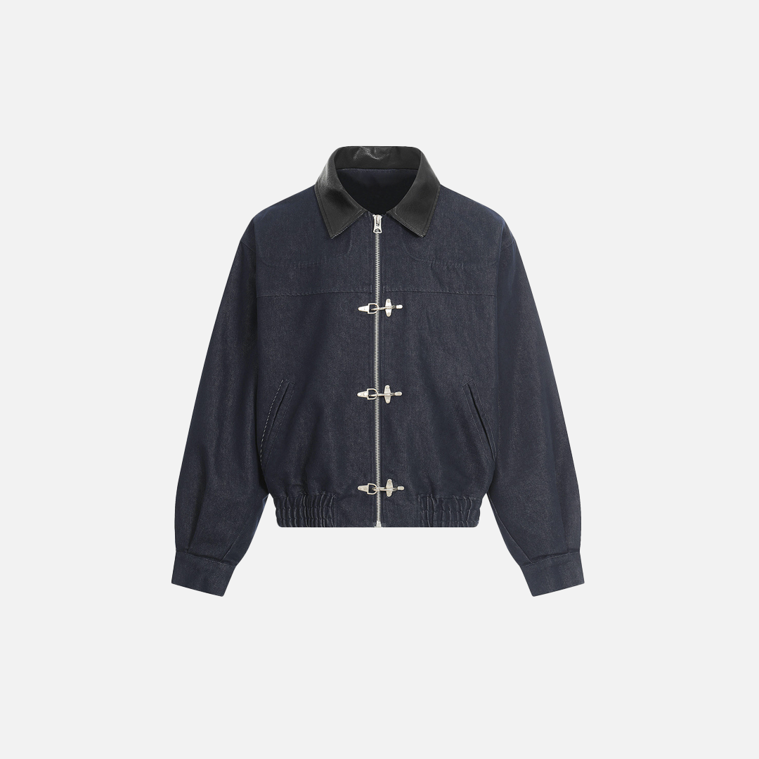 Streetwear Airplane Buckle Design Denim Jacket - Luxuryurbanwear