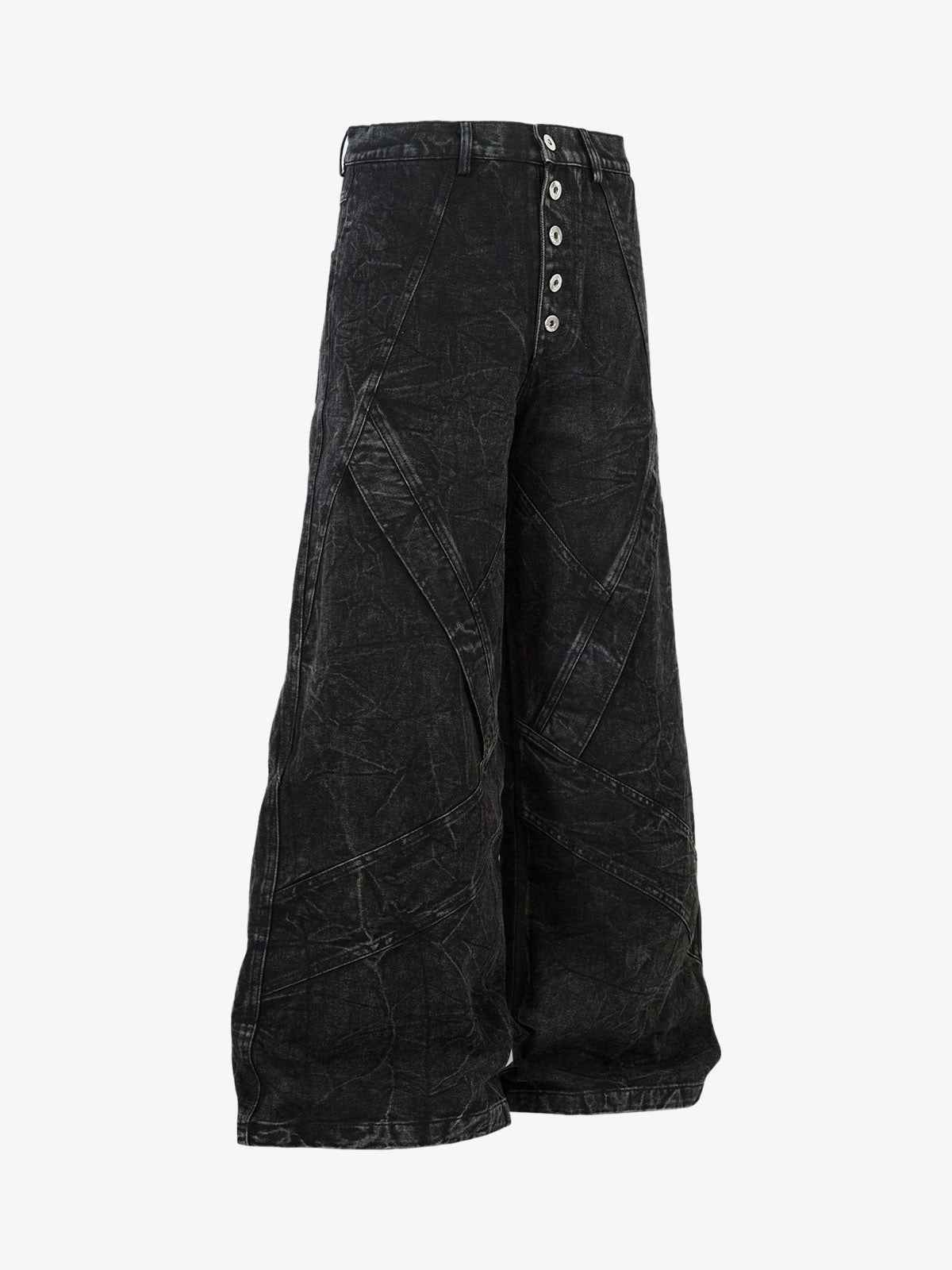 High Street Functional Structured Design Tie-Dye Baggy Jeans