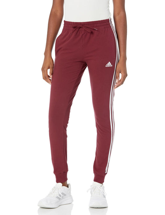 adidas Womens Essentials Slim 3-Stripes Shorts Shadow Red/White X-Small