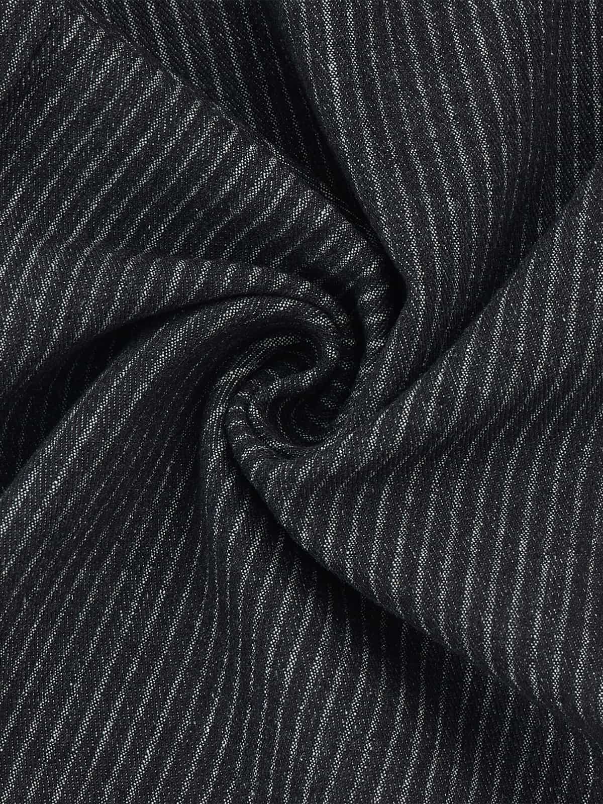 Vintage Pinstripe Pleated Wide-Leg Barrel Pants - Luxuryurbanwear