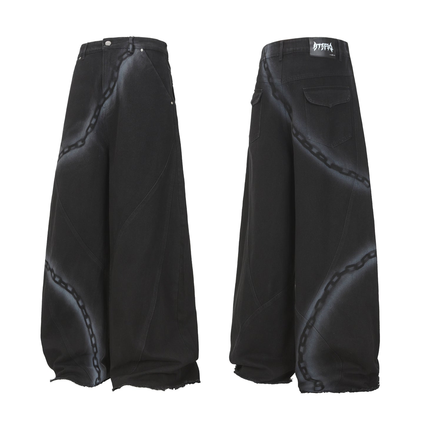 Chain Print | Baggy Jeans - Luxuryurbanwear